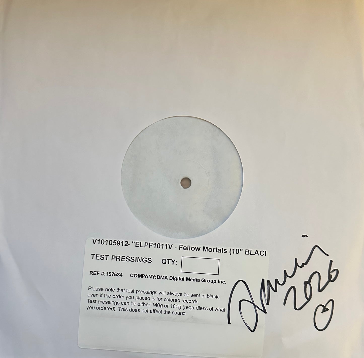 Fellow Mortals - Stella's Birth-day - Vinyl Test Pressing